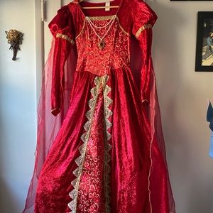 Renaissance Red Costume Dress